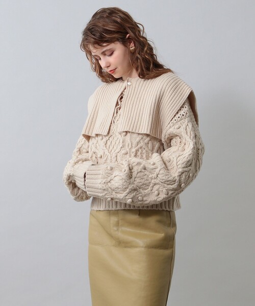 「ME COUTURE」 長袖ニット FREE 杢グレー レディース_画像2