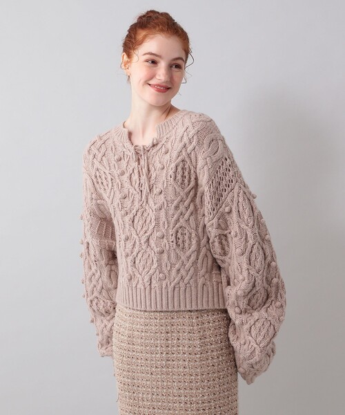 「ME COUTURE」 長袖ニット FREE 杢グレー レディース_画像6