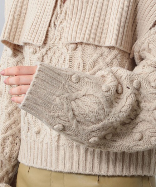 「ME COUTURE」 長袖ニット FREE 杢グレー レディース_画像9