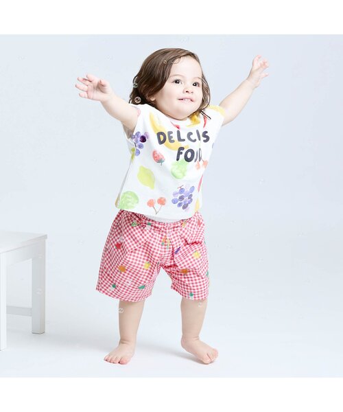 BIT'Z（ビッツ） tシャツ おっきなフルーツ柄＆ベジタブルブロック