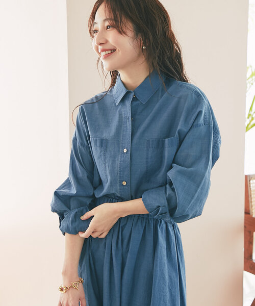ラブティックボンボン　シアードット クロップドシャツ ブラウス La boutique Bonbon（ラブティックボンボン） ブラウス シャツ 「再販