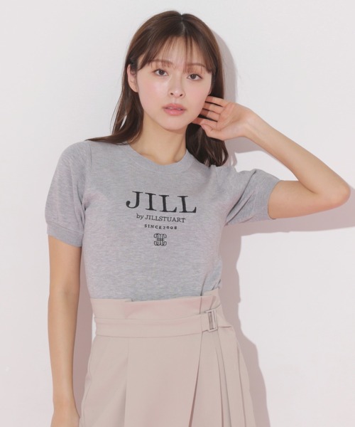 JILL by STUART ニット セーター エンブロイダリーロゴ五分袖