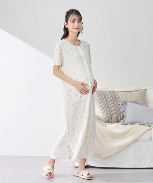 Rosemadame（ローズマダム） マタニティ 接触冷感ハート柄ネグリジェ