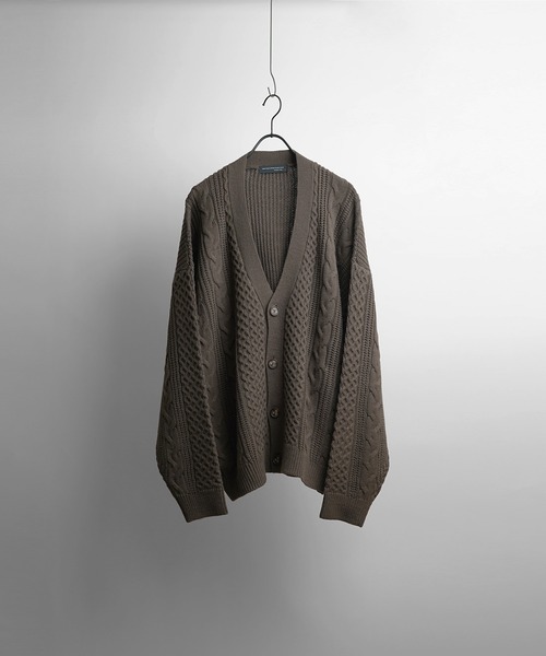 「Confirm」 ニットカーディガン M グリーン メンズ_画像3