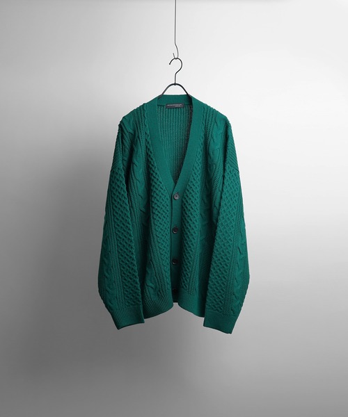 「Confirm」 ニットカーディガン M グリーン メンズ_画像4