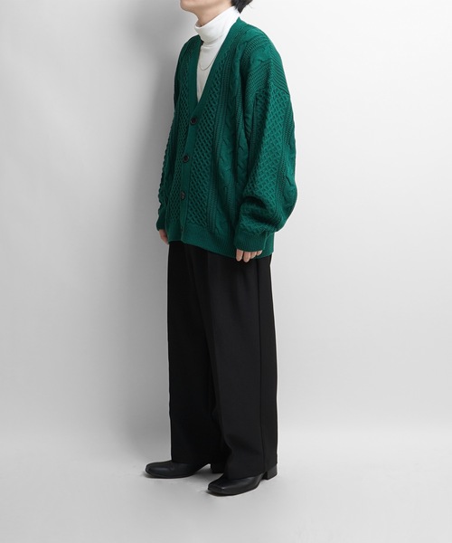 「Confirm」 ニットカーディガン M グリーン メンズ_画像8