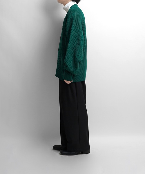 「Confirm」 ニットカーディガン M グリーン メンズ_画像9