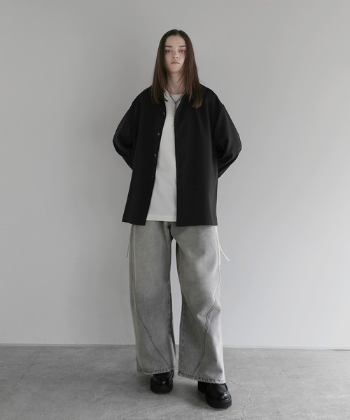 SOCCE ジーンズ ワイドシルエットシームカーブデニム メンズ