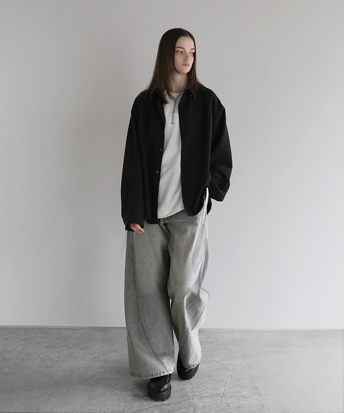 regleam カーブワイドデニム ブラック カーブデニムパンツ(1 BLACK): CONZ: MENS｜CONZ ONLINE STORE