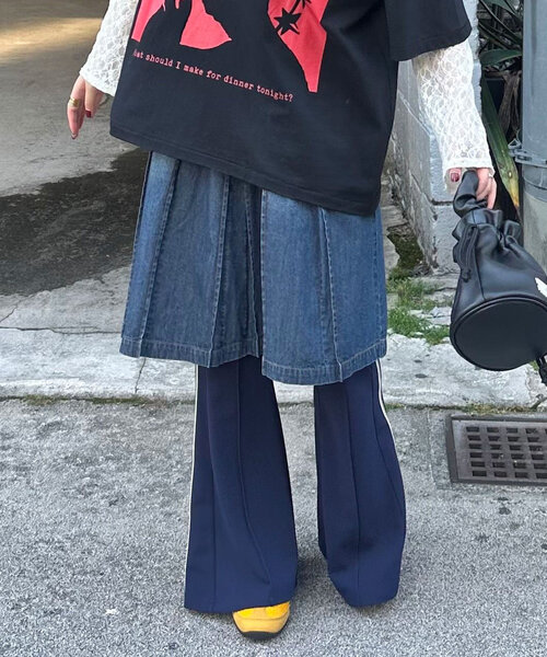エミリオプッチ♥️シルク100% デニム スカート Amazon.com: EsEiCo Women's High Waist Slit Thigh Long Denim