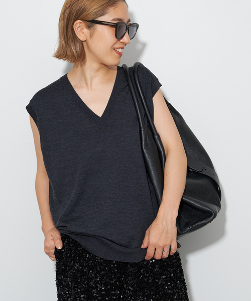 plage（プラージュ） Vネックニット - グレー レディース : ZOZOTOWN