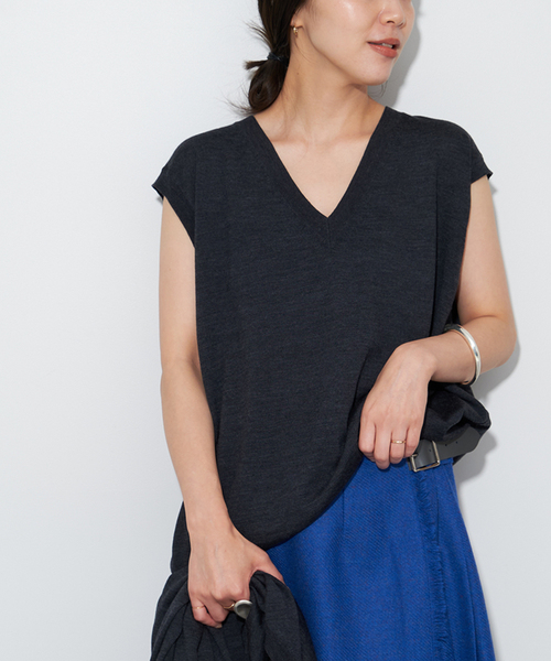 plage（プラージュ） Vネックニット - グレー レディース : ZOZOTOWN