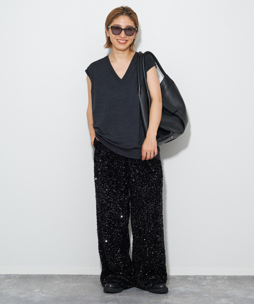 plage（プラージュ） Vネックニット - グレー レディース : ZOZOTOWN