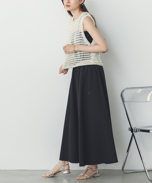 hunch ベスト ジレ 透かし編み ゆるニットタンクトップ