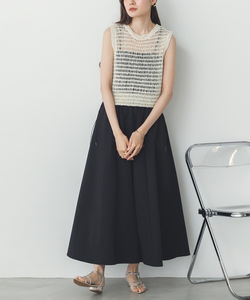 ベスト ジレ 透かし編み ゆるニットタンクトップ レディース hunch ベスト ジレ 透かし編み ゆるニットタンクトップ