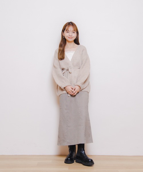 「flower」 ニットカーディガン FREE グレー レディース_画像6