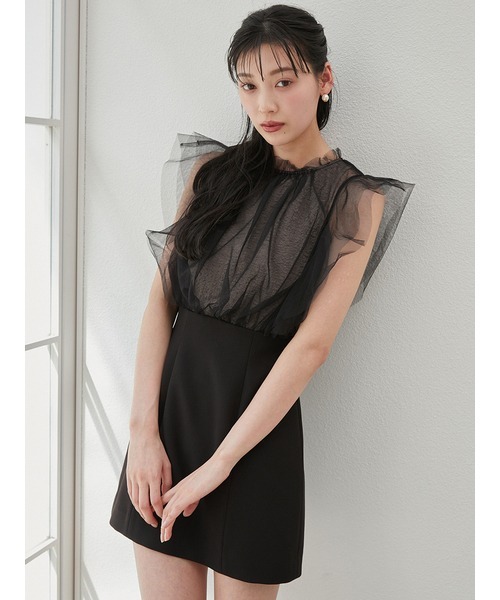 snidel シアードッキングミニワンピース　グレー　サイズ0 タグ付き snidel シアードッキングミニワンピース グレー サイズ0 タグ