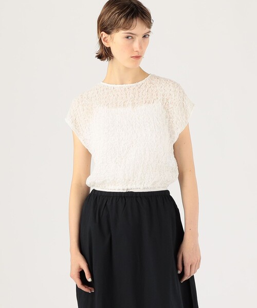 DES PRES（デプレ） ブラウス シャツ シャーリングシルク ショートプル