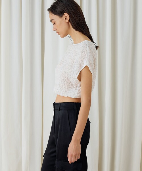 DES PRES（デプレ） ブラウス シャツ シャーリングシルク ショートプル