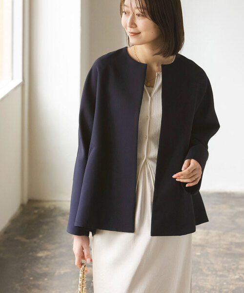 ノーブル　NOBLE オーバーサイズ　ノーカラージャケット　36 NOBLE 「NOBLE」 ノーカラージャケット 36 ベージュ レディース