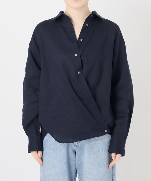 IENA ブラウス シャツ 「追加」ウォッシャブル リネン2WAY