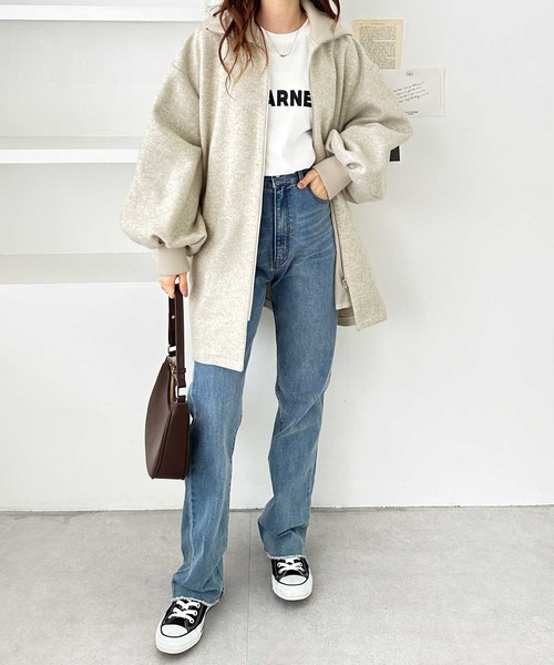 「GeeRA」 コート MEDIUM チャコール レディース_画像6