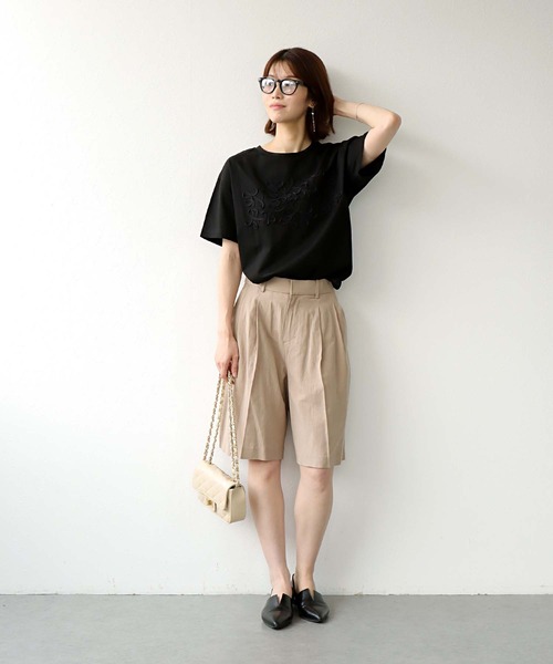 Jines（ジネス） ハーフパンツ パンツ 短パン リネンクロスハーフ