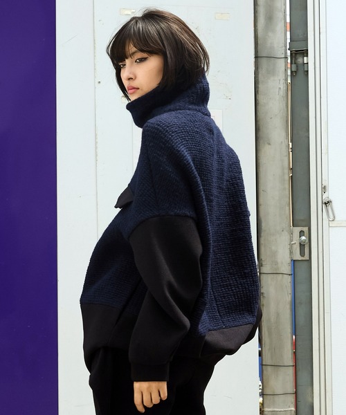 AVIE（アビィ） ニット セーター インポートニットリブハイネックプル