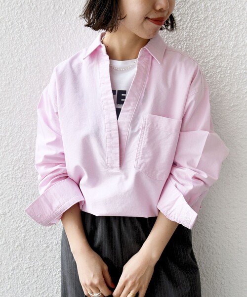 「SHIPS」 長袖シャツ ONE SIZE ピンク レディース