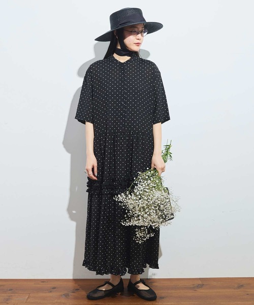 美品 fig London フィグロンドン 袖プリーツ コットン ワンピース 美品 fig London フィグロンドン 袖プリーツ コットン