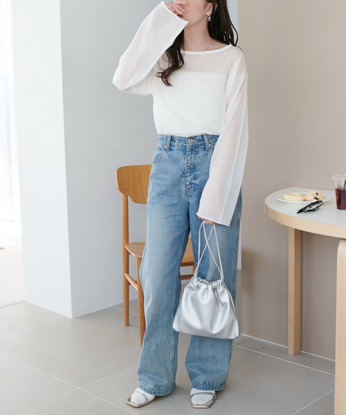 「DISCOAT」 長袖ニット FREE ベビーピンク レディース_画像2