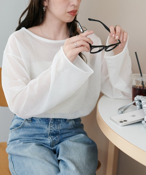 「DISCOAT」 長袖ニット FREE ベビーピンク レディース_画像7