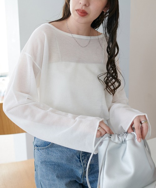 「DISCOAT」 長袖ニット FREE ベビーピンク レディース_画像9