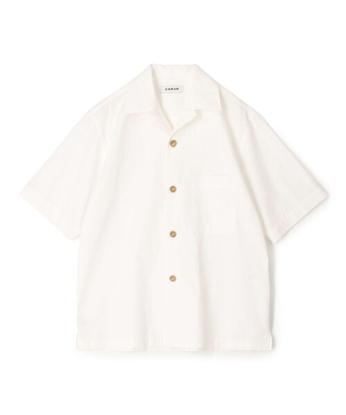 希少✨CABaN キャバンソルビアッティリネン半袖オーバーサイズシャツホワイトL CABaN（キャバン） シャツ 半袖 シャトルポプリン 2-wayオープンカラー