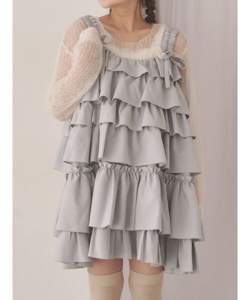 美品　merry jenny ノースリーブミニワンピース merry jenny ワンピース ホイップクリームミニワンピース