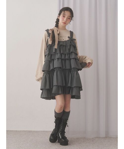 美品　merry jenny ノースリーブミニワンピース merry jenny ワンピース ホイップクリームミニワンピース