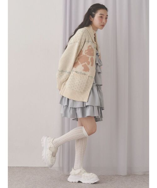 美品　merry jenny ノースリーブミニワンピース merry jenny ワンピース ホイップクリームミニワンピース