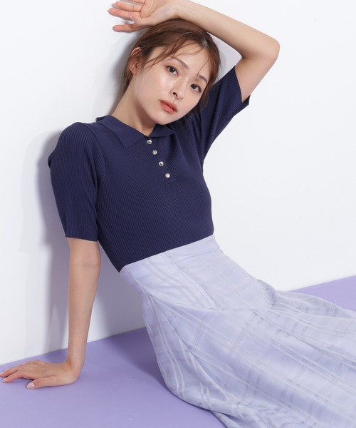 JILL by JILL STUART ポロ衿ドッキングワンピース JILL by JILL STUART（ジルバイジルスチュアート） ワンピース ポロ衿