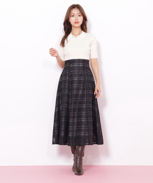 JILL by JILL STUART ポロ衿ドッキングワンピース JILL by JILL STUART（ジルバイジルスチュアート） ワンピース ポロ衿