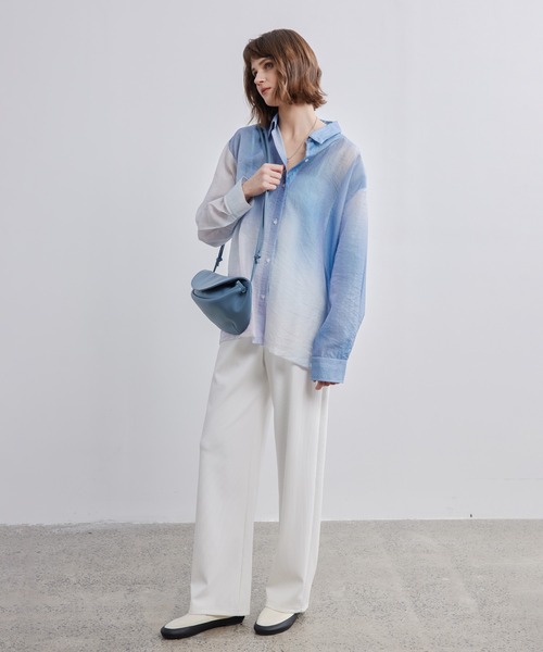 「ELOOPS」 長袖シャツ M ブルー系その他 レディース