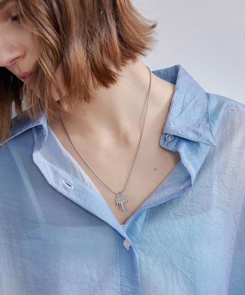 「ELOOPS」 長袖シャツ M ブルー系その他 レディース