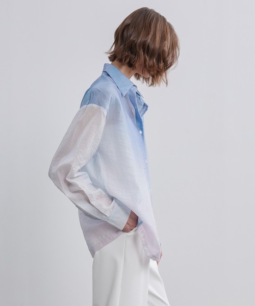 「ELOOPS」 長袖シャツ M ブルー系その他 レディース