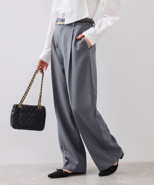 VIS（ビス） スラックス パンツ 「美easy」ウーリッシュワンタック