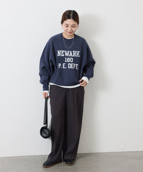 極美品⭐︎アメリ×チャンピオン スウェット ブラック　トレーナー　黒　ブラック セール】Champion PULLOVER オーバーサイズ プルオーバー クルー