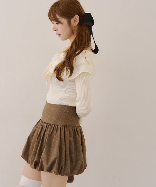 ANOTHER BRANCH OLIVE des OLIVE スカート バルーンミニスカート