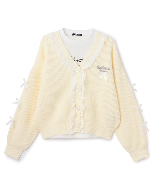 by LOVEiT カーディガン リボンポイントカーデTシャツセット キッズ