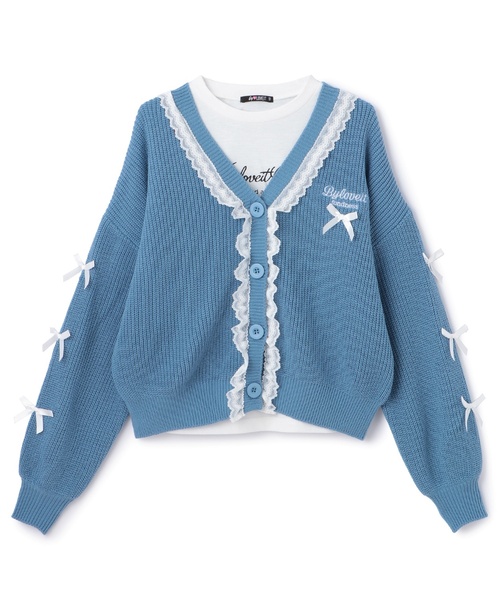 【2点セット】箱付き Dior リボン Tシャツ 女の子 キッズ サイズ8、10 by LOVEiT カーディガン リボンポイントカーデTシャツセット キッズ