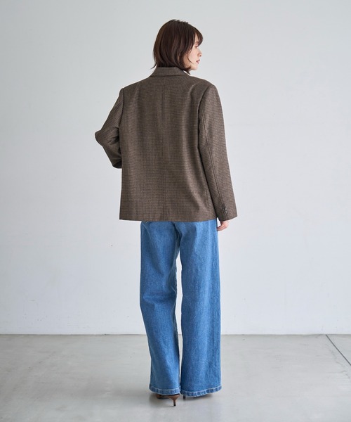 meilmada ジャケット テーラードジャケット ウール混チェック