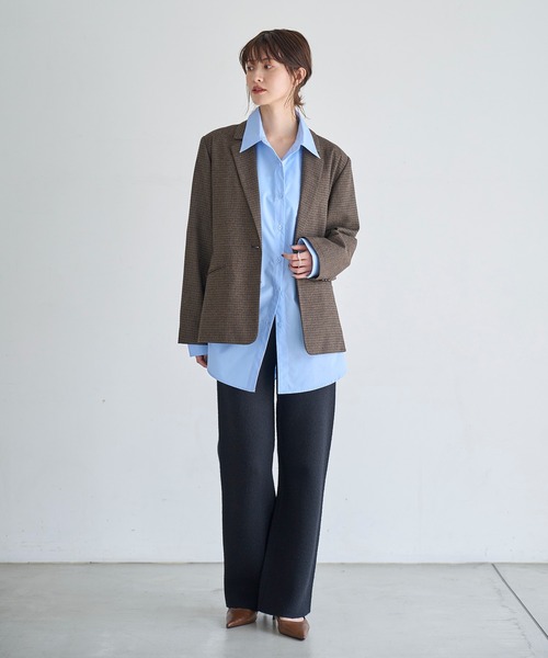 meilmada ジャケット テーラードジャケット ウール混チェック