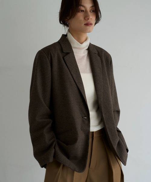 meilmada ジャケット テーラードジャケット ウール混チェック